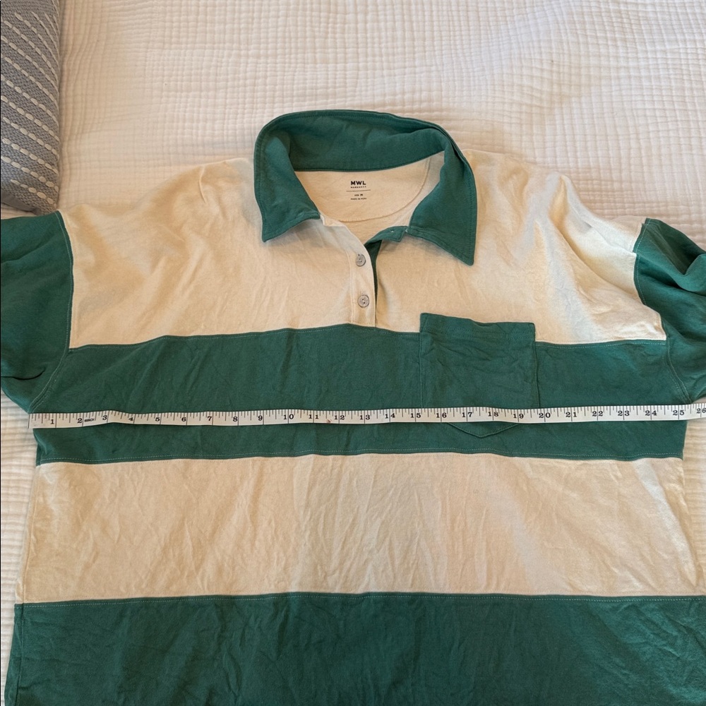 Madewell Rugby in Green & Cream Stripes - Picture 4 of 6